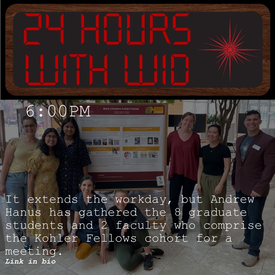 The Wisconsin Institute for Discovery operates with a dynamic, around-the-clock energy, fostering an environment of constant innovation. From late-night breakthroughs to collaborative experimentation, and global knowledge sharing over zoom, our interdisciplinary hub is always abuzz with activity. Would you like a glimpse into the exciting work that takes place within a 24-hour period? 😉