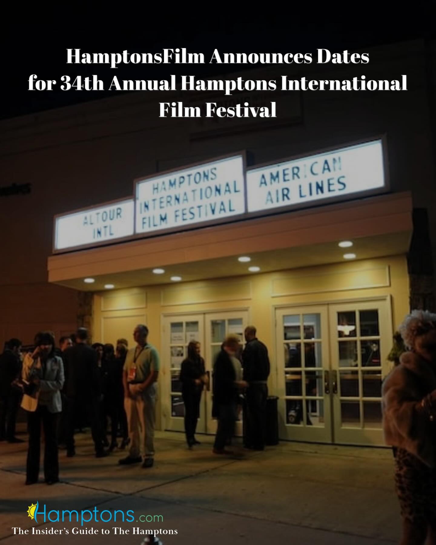 HamptonsFilm announced that the 34th annual edition of the Hamptons International Film Festival will take place October 2-12, 2026. The 11-day festival will feature screenings and events across the Hamptons.
HamptonsFilm announced that the 34th annual edition of the Hamptons International Film Festival will take place October 2-12, 2026. The 11-day festival will feature screenings and events across the Hamptons.
The festival will begin accepting submissions via FilmFreeway in February.
“As we look ahead to the 34th edition of the Hamptons International Film Festival, we’re excited to continue to bring audiences eleven days of screenings and events across the East End,” said David Nugent, Chief Creative Officer of HamptonsFilm. “Each year, our filmmakers and audiences inspire us to grow, experiment, and celebrate bold new voices in cinema. With submissions opening in February and an exciting slate of year-round programs, from our Screenwriters Lab to SummerDocs and our beloved outdoor screenings, we can’t wait to welcome everyone back this October.”
Read the full article at Hamptons.com (Link in Bio)
#hamptonsfilm #filmfestival HamptonsFilm announced that the 34th annual edition of the Hamptons International Film Festival will take place October 2-12, 2026. The 11-day festival will feature screenings and events across the Hamptons.
HamptonsFilm announced that the 34th annual edition of the Hamptons International Film Festival will take place October 2-12, 2026. The 11-day festival will feature screenings and events across the Hamptons.
The festival will begin accepting submissions via FilmFreeway in February.
“As we look ahead to the 34th edition of the Hamptons International Film Festival, we’re excited to continue to bring audiences eleven days of screenings and events across the East End,” said David Nugent, Chief Creative Officer of HamptonsFilm. “Each year, our filmmakers and audiences inspire us to grow, experiment, and celebrate bold new voices in cinema. With submissions opening in February and an exciting slate of year-round programs, from our Screenwriters Lab to SummerDocs and our beloved outdoor screenings, we can’t wait to welcome everyone back this October.”
Read the full article at Hamptons.com (Link in Bio)
#hamptonsfilm #filmfestival