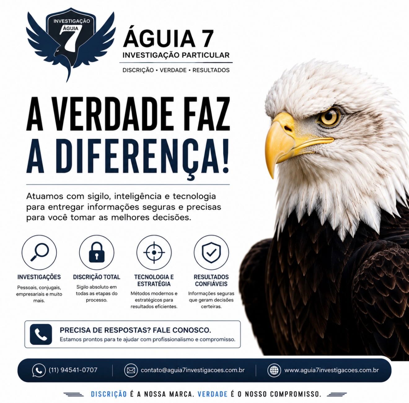 Nem tudo é o que parece.
A verdade sempre deixa rastros. 🔎
🛡️ Sigilo • Estratégia • Resultados
📲 Chame a Águia 7 no direct.