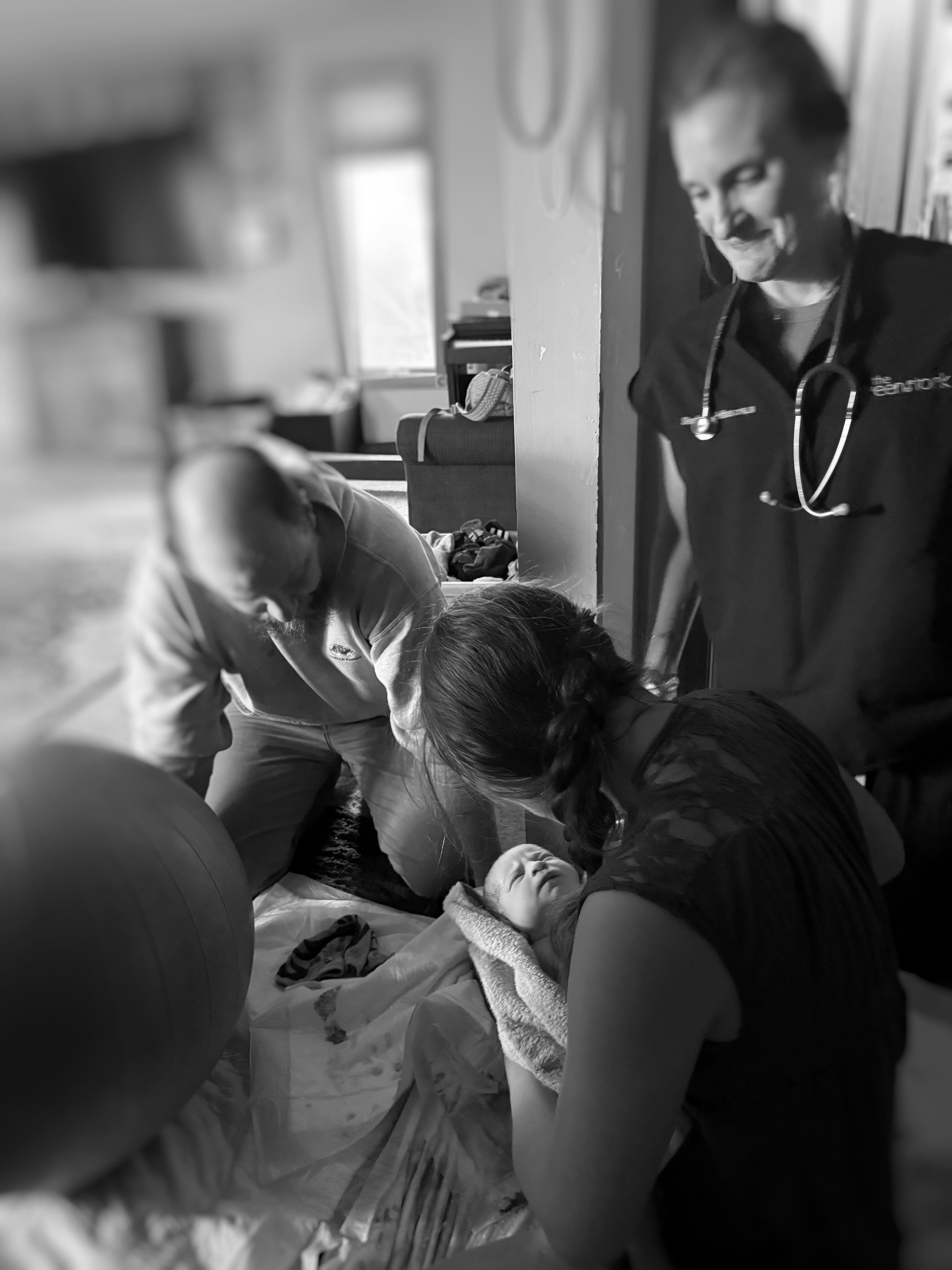 What a gift it is to walk with families through birth after birth. Even more special is when a family I cared for as a student midwife asks me to return for their next journey as their primary midwife.Their pregnancy journey stretched well into the 42nd week, filled with heartfelt and some tough conversations. The excitement was palpable—after so many boys in the family, almost everyone was hoping and praying for a little girl. The sisters especially couldn’t wait to snuggle and dress up their, hopefully, new baby sister. Even though a little boy would have been equally as loved.It seems God knew they all had waited long enough.In true precipitous fashion, this sweet baby GIRL made her entrance earthside in record time—labor lasting just 2 hours and 4 minutes. She didn’t give her mama much warning before arriving!Witnessing this couple welcome their newest bundle of joy was an absolute blessing. By the end, there wasn’t a dry eye in the room. Our whole team was moved to tears by the beauty of it all.Welcome to the world sweet Gretel. You are so loved. ❤️ #GreenStorkMN #HomeBirth #ItsAGirl #BirthInBemidji #MidwiferyCare