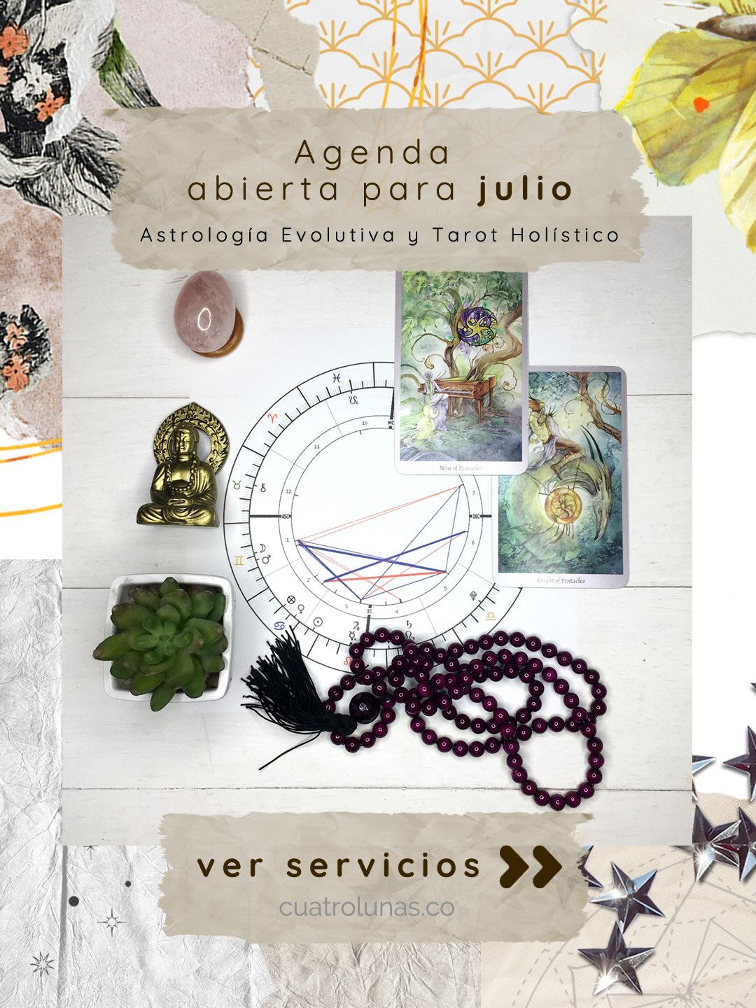 ¡Ya está disponible la agenda de julio! 💫
A veces necesitamos cierta guía en nuestras vidas o queremos entendernos mejor y es aquí donde la astrología y el Tarot pueden ser esas herramientas que te ayuden a tener claridad..
Además porque este mes tendremos bastantes movimientos astrológicos, y estaremos entrando en un momento interesante para que sepas lo que los astros tienen para ti.
Recuerda que puedes reserva tu consulta en cuatrolunas.co/lecturas
#TarotHolistico #AstrologiaEvolutiva #LecturaTarot #AgendaJulio #JupiterenLeo